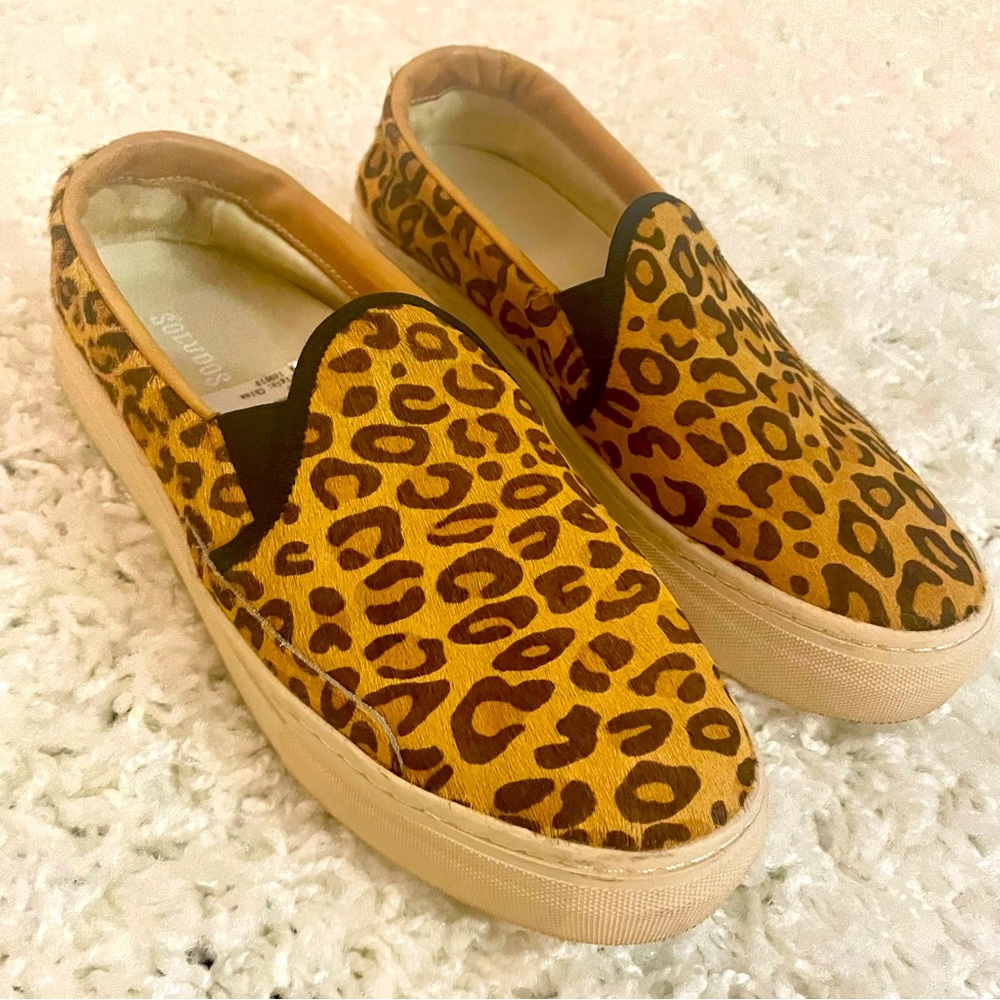 Soludos leopard calf hair sneakers